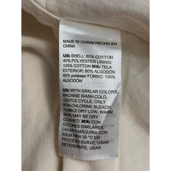 Chico’s Textured Blazer Jacket Womens Size 3 US 16 Natural Cream Cotton Casual - Picture 5 of 7